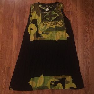 Green and Black Flow Dress from Bali